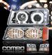 Chevy Avalanche 2003-2006 Clear Halo Projector Headlights and Bumper Lights Set