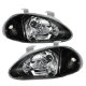 Honda Del Sol 1993-1995 JDM Black Euro Headlights and Fog Lights Set