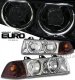 BMW E36 Coupe 3 Series 1992-1998 Clear Dual Halo Euro Headlights and Corner Lights Set