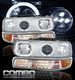 Chevy Suburban 2000-2006 Clear Halo Projector Headlights and Bumper Lights Set