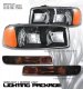 GMC Sierra 1500HD 2001-2006 Black Euro Headlights and Smoked Bumper Lights