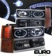 Chevy 2500 Pickup 1994-2000 Black Halo Projector Headlights and Bumper Lights Set