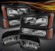Chevy Silverado 2003-2006 Black Headlights Set and Smoked Fog Lights