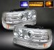 Chevy Tahoe 2000-2006 Clear Projector Headlights and LED Bumper Lights