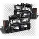 Chevy Silverado 1994-1998 Black Chrome Headlights and Bumper Lights Set