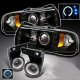 Dodge Ram 1994-2001 Black Projector Headlights and Halo Fog Lights