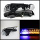 Chevy Silverado 1999-2002 Chrome Projector Headlights Bumper Lights and LED Tail Lights