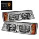 Chevy Silverado 2500 2003-2004 Clear Halo Projector Headlights Set and Fog Lights