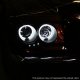 Chrysler 300C 2008-2010 Black CCFL Halo Headlights and Red Smoked LED Tail Lights