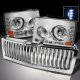 Chevy Tahoe 2000-2006 Chrome Vertical Grille and Headlights with LED