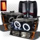 Chevy Silverado 2003-2006 Black CCFL Halo Headlights Bumper Lights and LED Tail Lights