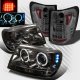 Jeep Grand Cherokee 1999-2004 Smoked Halo Projector Headlights and LED Tail Lights