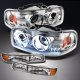 GMC Sierra 1500HD 2001-2006 Clear CCFL Halo Headlights and Bumper Lights