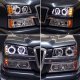Chevy Silverado 2003-2006 Chrome Projector Headlights Bumper Lights and LED Tail Lights