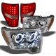 Ford F150 2009-2014 Chrome CCFL Halo Headlights and Red Clear LED Tail Lights