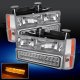 Chevy Silverado 1988-1993 Clear Euro Headlights and LED Bumper Lights