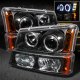 Chevy Silverado 2500HD 2003-2006 Black Halo Projector Headlights and Bumper Lights