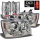 Chevy Suburban 2007-2014 Chrome Halo Projector Headlights and LED Tail Lights