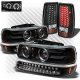 Chevy Silverado 1999-2002 Black Projector Headlights Bumper Lights and LED Tail Lights