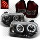 Chrysler 300C 2008-2010 Black CCFL Halo Headlights and Red Smoked LED Tail Lights
