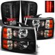 Chevy Silverado 2500HD 2007-2014 Black Headlights and LED Tail Lights