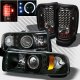 Dodge Ram 2500 1994-2002 Black Projector Headlights and LED Tail Lights