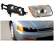 Honda Accord 1994-1997 Black Headlights and Amber Corner Lights Set