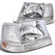 Ford Ranger 1998-2000 Clear Euro Headlights with LED and Bumper Lights Set