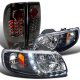 Ford Expedition 1997-2002 Black Headlights DRL and Smoked LED Tail Lights