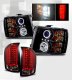 Chevy Silverado 2007-2013 Black Headlights CCFL Halo and Red Clear LED Tail Lights