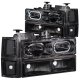 Chevy Silverado 1994-1998 Black Halo Euro Headlights and Bumper Lights