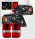 Ford F150 2004-2008 Black Headlights and Red Clear LED Tail lights