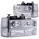 Chevy Suburban 1994-1999 Clear Halo Euro Headlights and Bumper Lights
