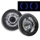 Jeep Wrangler 2007-2015 Black Chrome Headlights Conversion Blue LED Halo